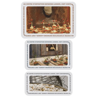 Flexible Cutting Board Set of 3 on FDA approved .030 clear plastic, Full Color Digital Imprint