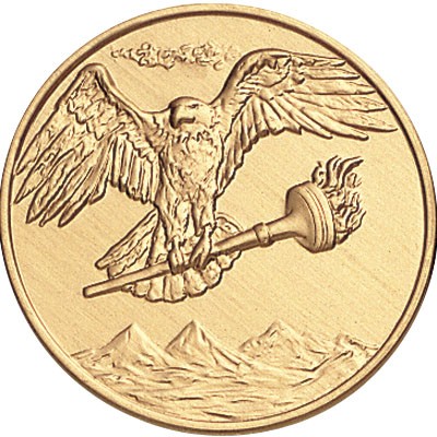 2" Eagle w/Torch Stamped Medallion Insert Disc