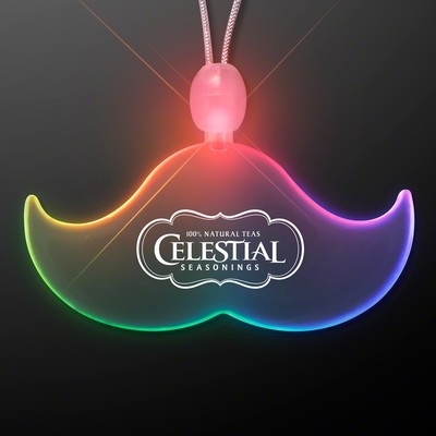 Acrylic Mustache Shape Necklace with Multicolor LED - PRINTED