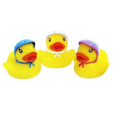Rubber Teeny Weeny Baby Bonnet Duck Toy