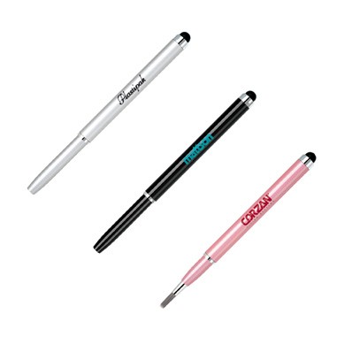 Retractable Multifunctional Stylus Brush & Soft Tip (Screen Printed)
