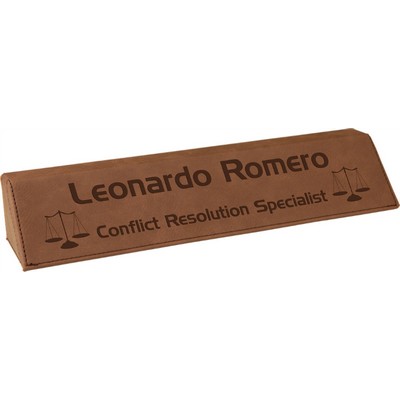 Laser Engraved Desk Wedge - Dark Brown/Engraves Black