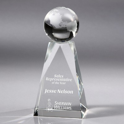 Apex Globe-Medium optical crystal award