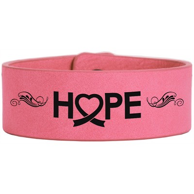 Pink Laserable Leatherette Cuff Bracelet