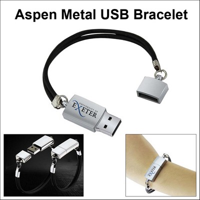 Aspen Metal USB Bracelet Flash Drive - 512 MB Memory No Extra Tariff