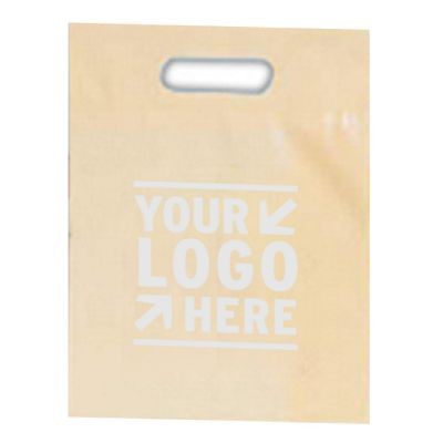 2.0 Mil Low Density Poly Fold Over Die Cut White Merchandise Bag (17"x21")