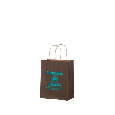 Matte Tinted Natural Kraft Paper Cub Shopping Bag (8"x4½"x10¼")