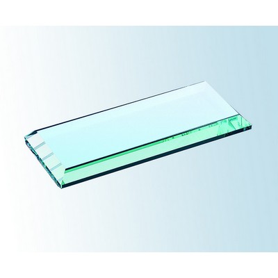 Slant Edge Jade Glass Base, 6"x3"