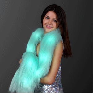 Aqua Glam Light Up Faux Fur Boa - BLANK