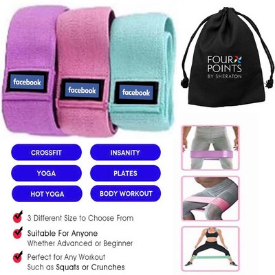 Non-Slip Fabric Resistance Workout Hip Exercise Bands