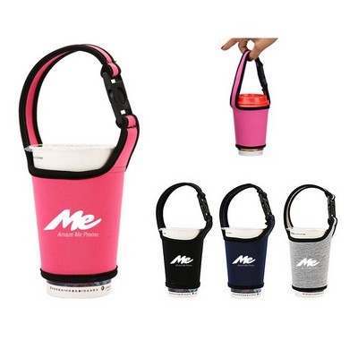 Neoprene Heat Insulation Coffee Cup Sleeve w/ Handle