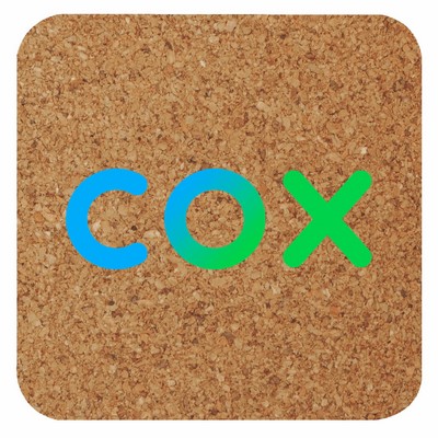 Cork Brown Coaster, 4" Square, Digital