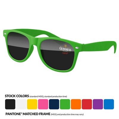 Retro Sunglasses W/ Corner Lens Imprint (Multi-Color)