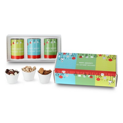 3 Way 4" Snack Tube Mailer Box - Milk Chocolate Chip Cookies, Pistachios & Chocolate Fruit