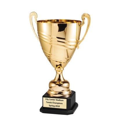 21 ½" Bright Polished Gold Metal Italian Trophy Cup