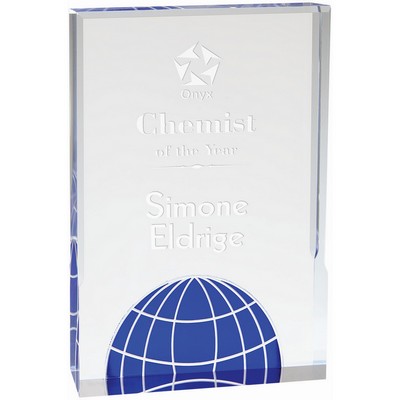 6" x 8" Blue Globe Acrylic Award