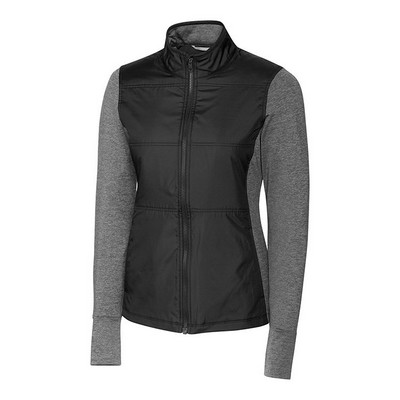 Cutter and Buck Ladies Stealth Hybrid Quilted Full Zip Windbreaker Jacket