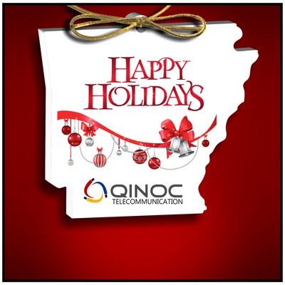 Arkansas Ornament in White Acrylic