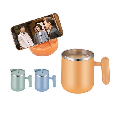2-In-1 Phone Stand Stainless Steel Coffee Mug