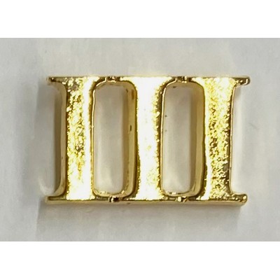 Roman Numeral III Marken Design Cast Lapel Pin (up to 3/4")