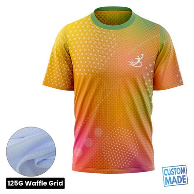 Unisex & Kids' Sublimation Short Sleeve T-Shirt - 125G Waffle Grid