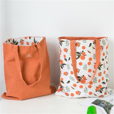 Double Sided Large Capacity Canvas Tote Bag