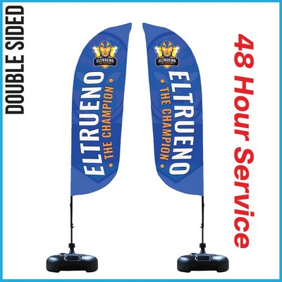Feather Flag 9' Premium Double-Sided With Plastic Water Base & Carry Bag - Made in the USA