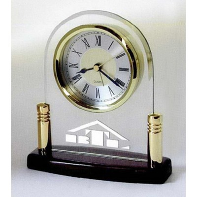 Piano Finish Wood Arch Clock (5¾"x6½"x2¼")