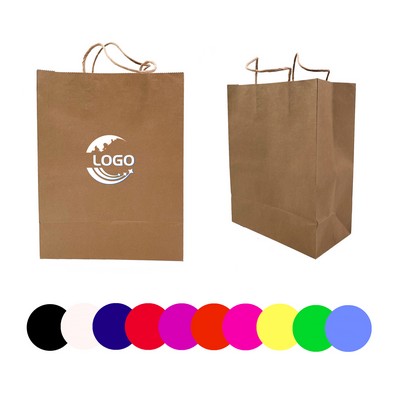 MOQ 500pcs Multi-Specification Kraft Paper Bag With Handle