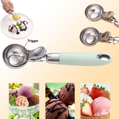 Premium Polished Stainless Steel Ice Cream Spoon With Trigger