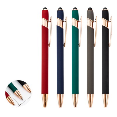 Retractable Gold Touch Stylus Pen With Laser Engraved Logo