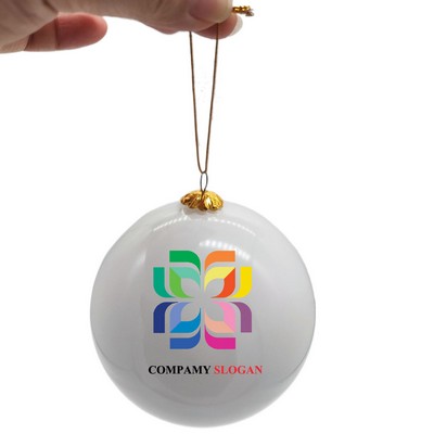 White Glass Christmas Ball Ornaments