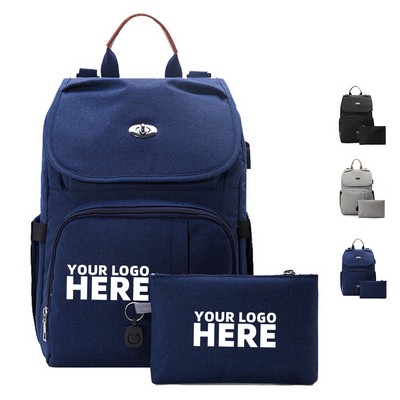 Diaper Bag Backpack w/Pouch