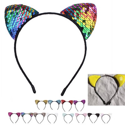 Sequin Shiny Cat Ears Headband