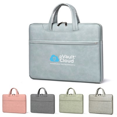 Waterproof Laptop Sleeve Bag For 13.3 14 15 Inch , PU leather laptop case