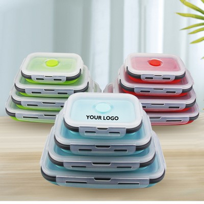Silicone lunch box, foldable microwave oven, refrigerator storage box,