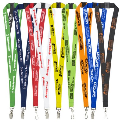 "PALMER" 3/4" Silkscreen Lanyard with FREE Breakaway Safety Release - Lobster Claw