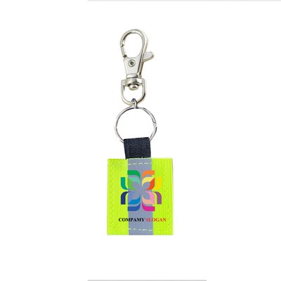 Double Sided Reflective Nylon Keychain Tag
