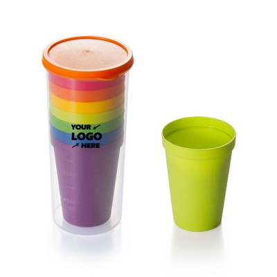 Break-Resistant Reusable Plastic Rainbow Cups