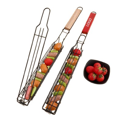 Portable Grilling Basket Grill For Kabobs Vegetable Meat