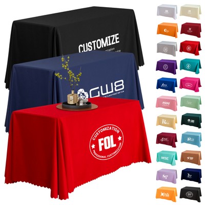 Reusable Warp Knitted Full Color Printed 8' Table Throw (MOQ: 1pc)