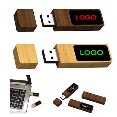 16GB Wooden Illuminated USB Flash Drive