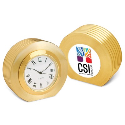 Presidential II Desk Clock W/ Color Medallion