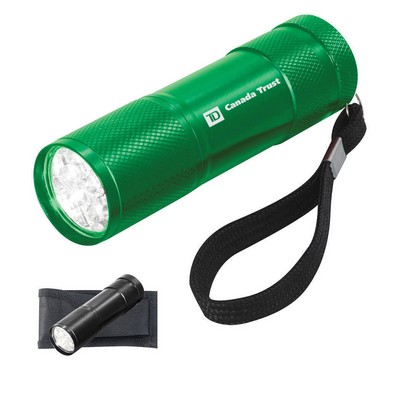 Green Curly 9 LED Flashlight