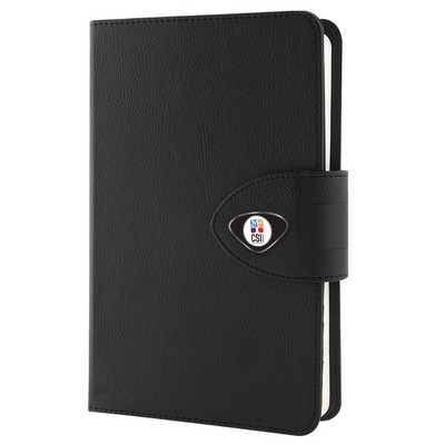 Faux Leather Classic Notebook W/ Color Medallion