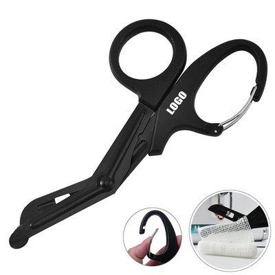 Emergency Medical Scissors With Carabiner Stainless Steel Blades