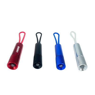 Compact LED Flashlight With Elastic Band And Key Clip Twist Activation