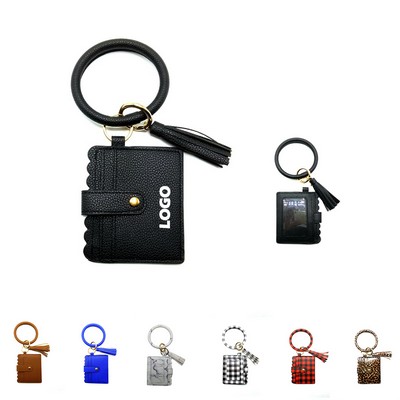 Bracelet Keychain With Tassels And Card Bag