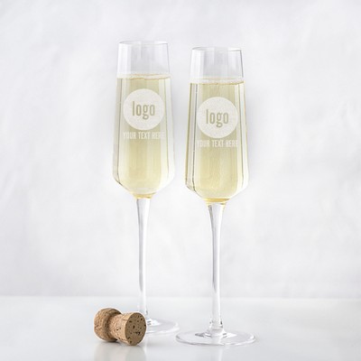 Engraved Corporate Champagne Estate Glasses Set