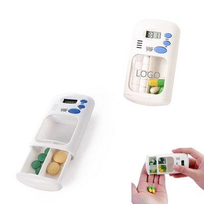 2 Compartment Medicine Pill Case With Alarm Reminder